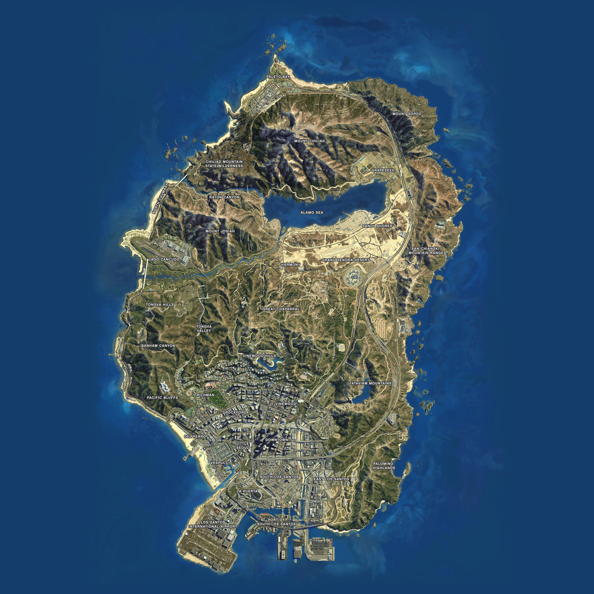 GTA 5 Map 8K Satellite